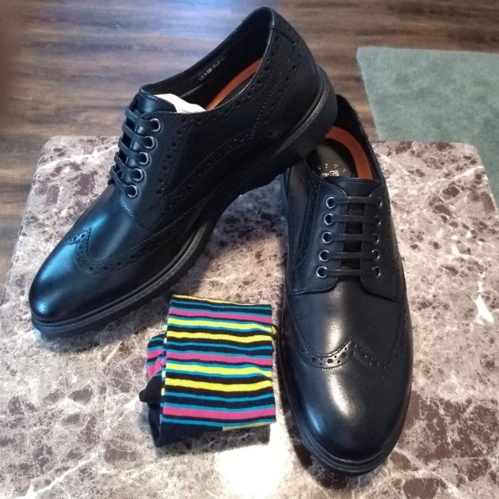 GEORGE BROWN "Bilt" Men's Black Spike WingT Oxford